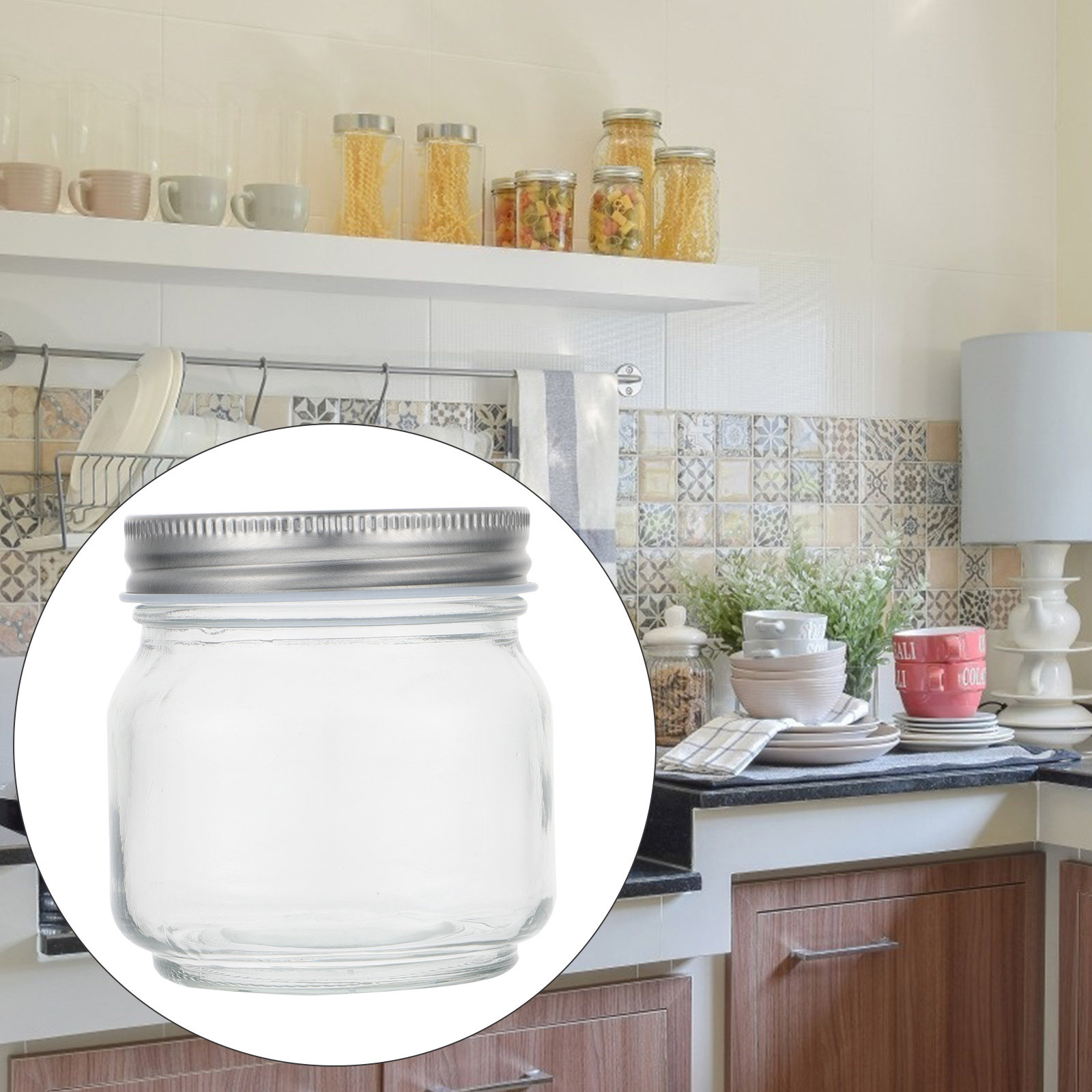 Glass Container Set - 6個入り メイソンジャー セット 厚手 透明 密閉容器