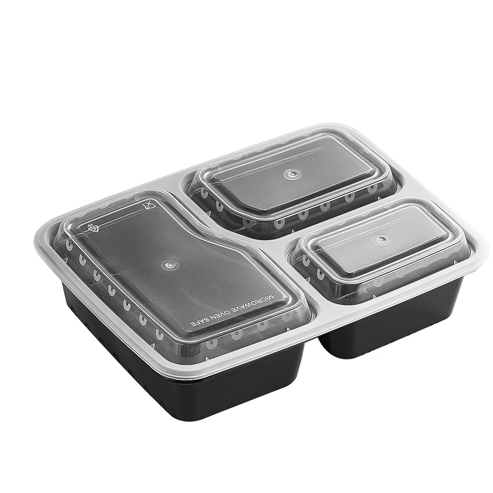 Meal Prep Kits - 7パック 3コンパートメント 食事準備コンテナ 極厚食品保存弁当箱 蓋付き プラスチック