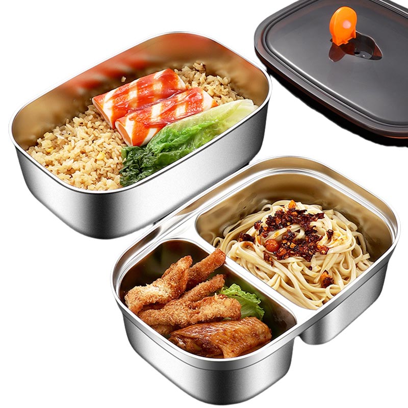 Meal Prep Kinder - 子供と大人用のステンレススチール製ランチボックス、ポータブル漏れ防止弁当箱、旅行用食品食事準備容器、食器洗い機対応