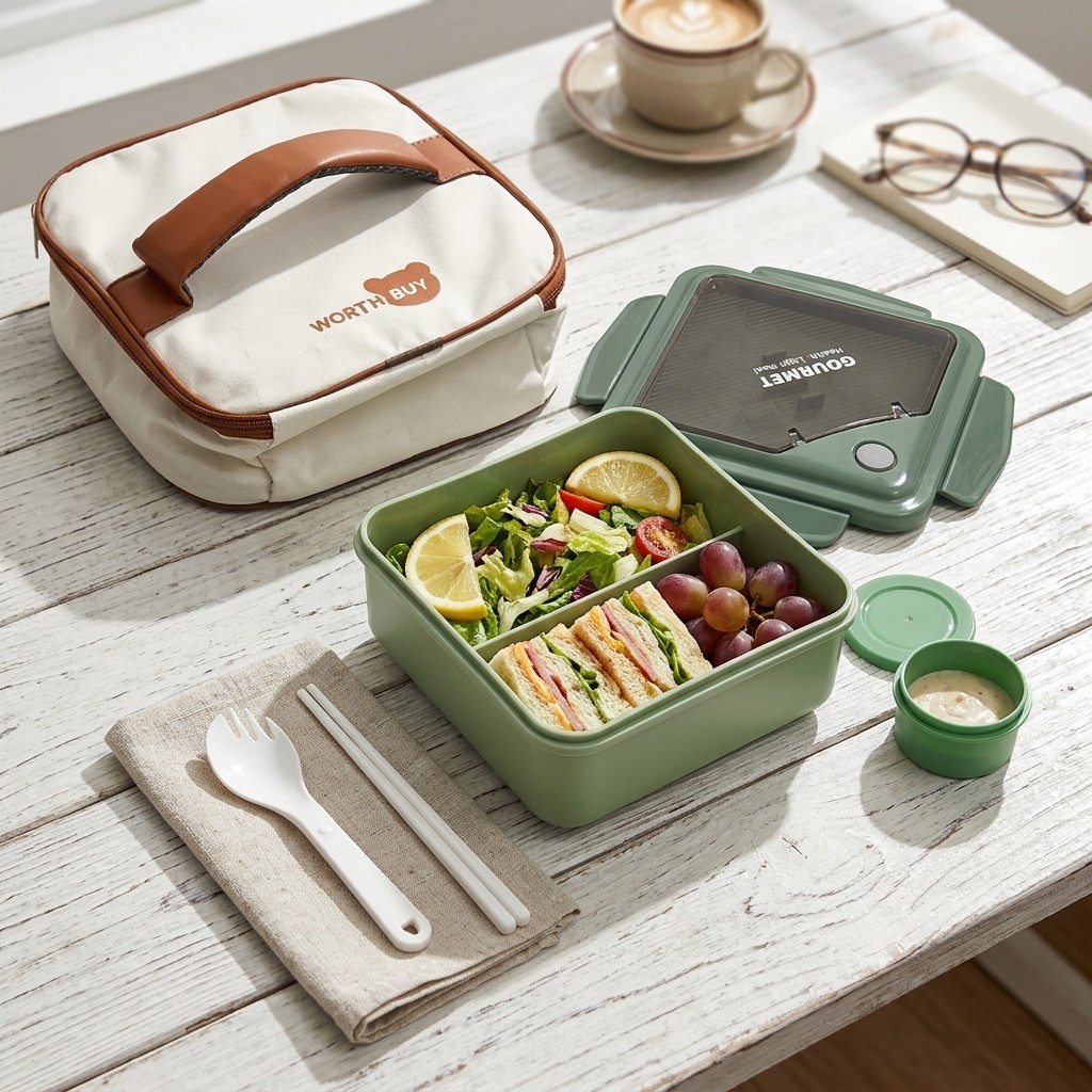 電子レンジ対応プラスチック弁当箱 大人子供用 2コンパートメ - Meal Prep Kinder のレビューと価格