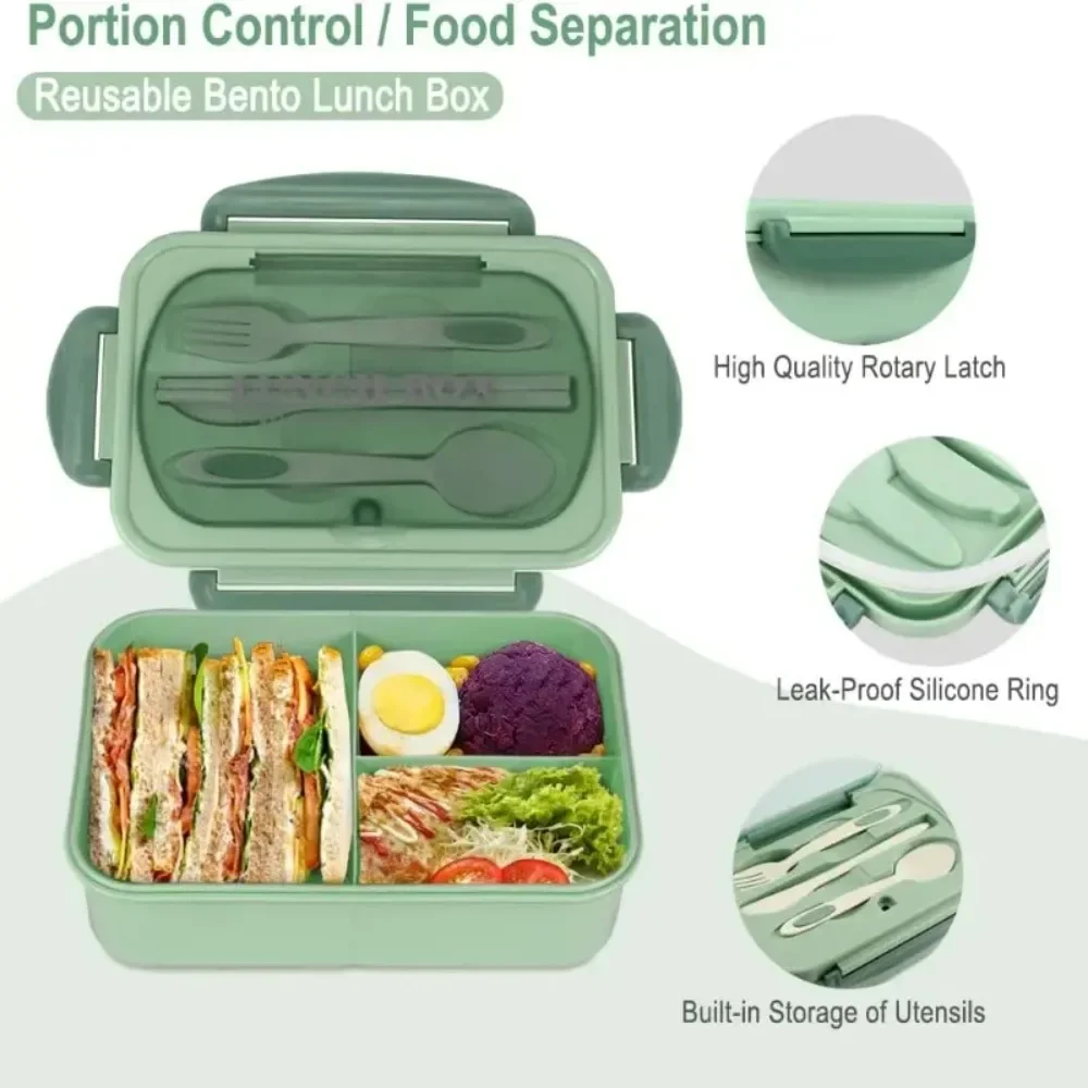 1200ML 大人用弁当箱 オフィスやピクニックに最適、漏れ - Meal Prep Microwave のレビューと価格