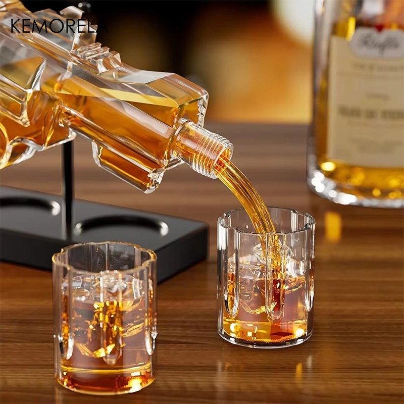 Kemorela-リボルバーガラスデカンター,ウイスキーグラ - Glass Container Set のレビューと価格