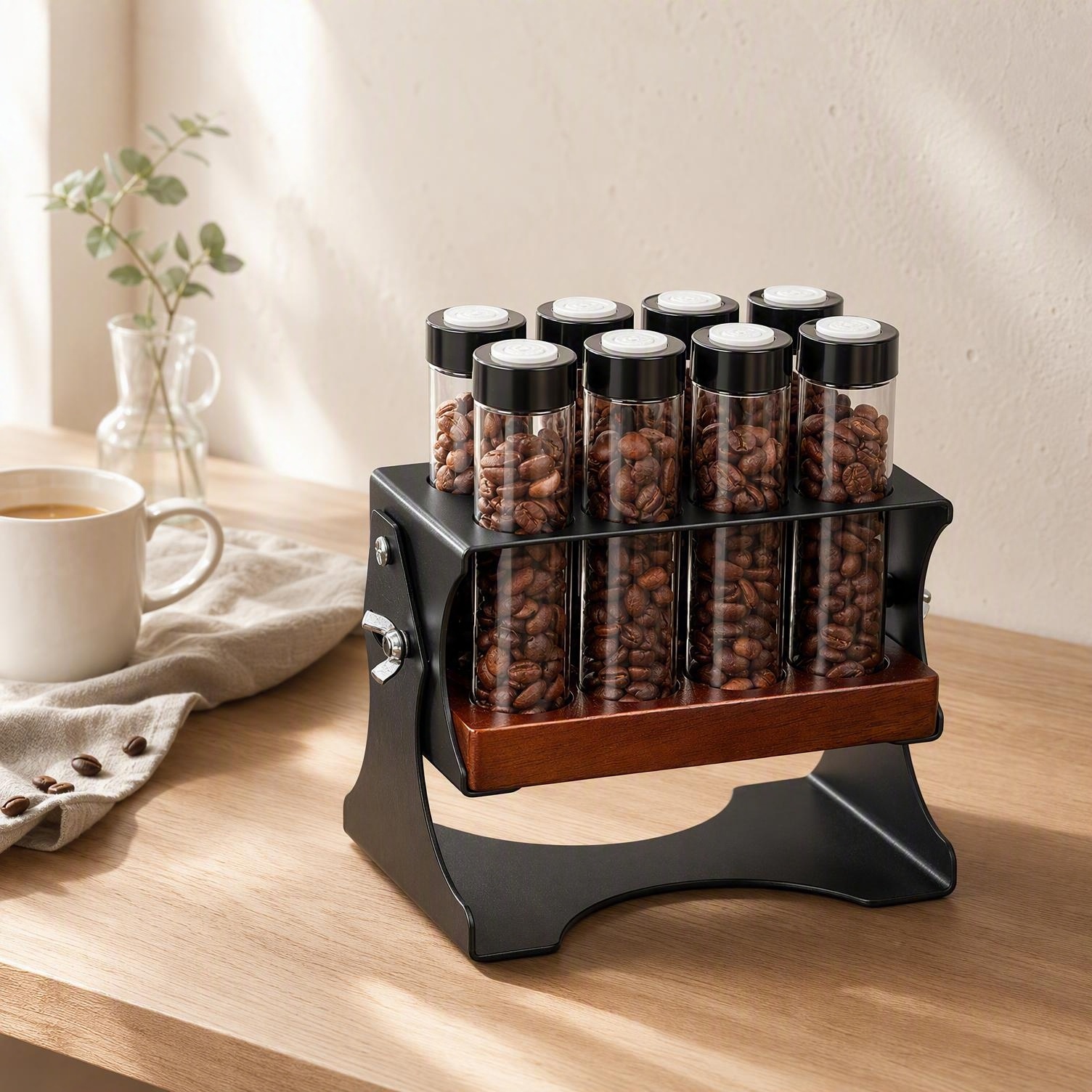 コーヒー豆用チューブ、小型ガラス製密閉容器、真空保存、ポンプ - Glass Container Set のレビューと価格