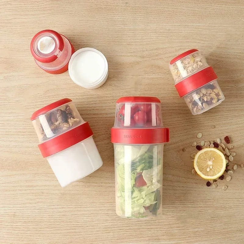 2層密閉型クリスパーボックス、コンパートメント付き、オートミ - Meal Prep Kits のレビューと価格