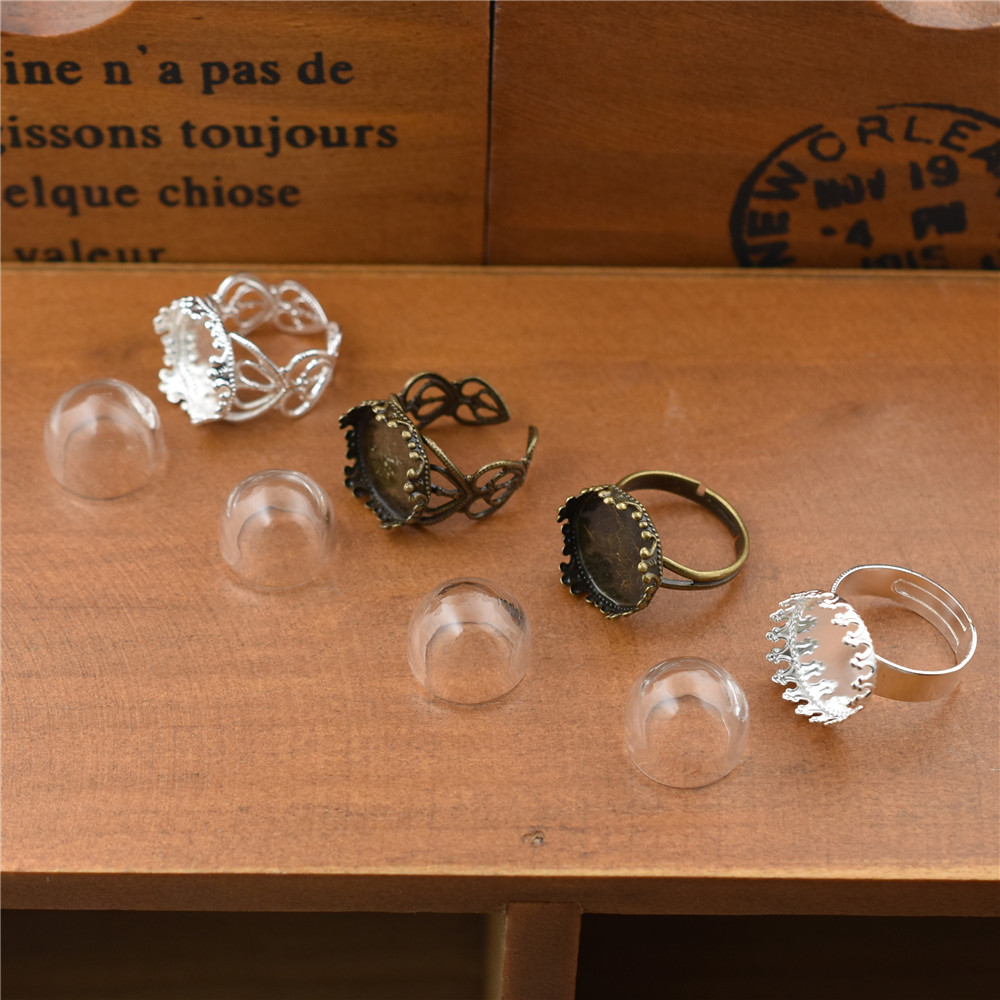 5セット 15mm 20mm 中空ガラスドーム リング付きセ - Glass Container Set のレビューと価格