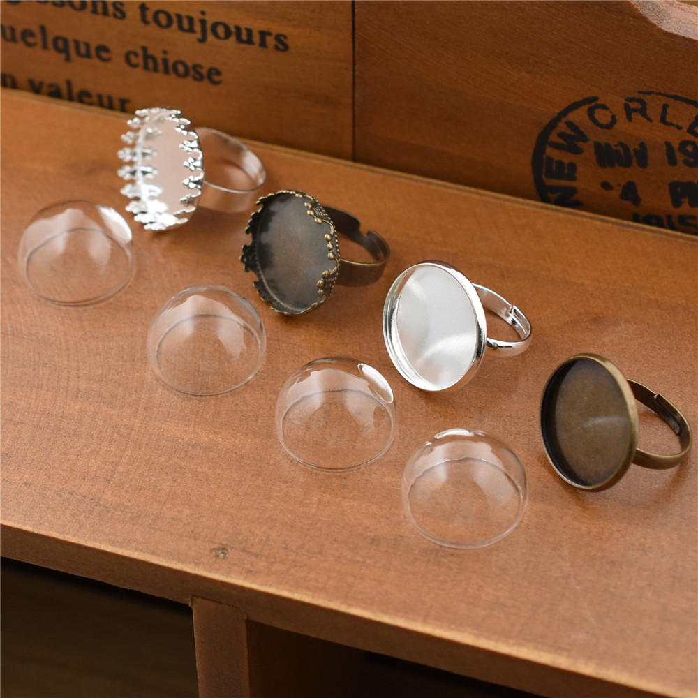 5セット 15mm 20mm 中空ガラスドーム リング付きセ - Glass Container Set のレビューと価格