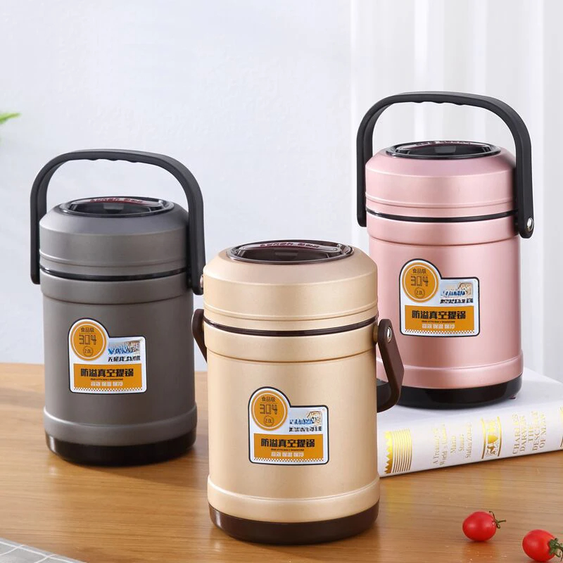 ステンレス鋼真空保温弁当箱大容量多層断熱バレル弁当箱キャリン - Meal Prep Microwave のレビューと価格