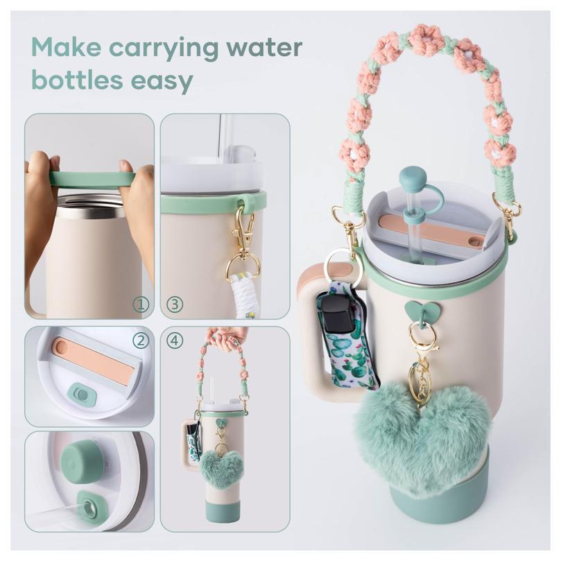 スタンレーボトル用レジンストローキャップセット、シリコンハン - Glass Container Set のレビューと価格