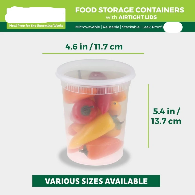 ふた付きプラスチックデリ容器、スライム、スープ、食事準備容器 - Meal Prep Microwave のレビューと価格