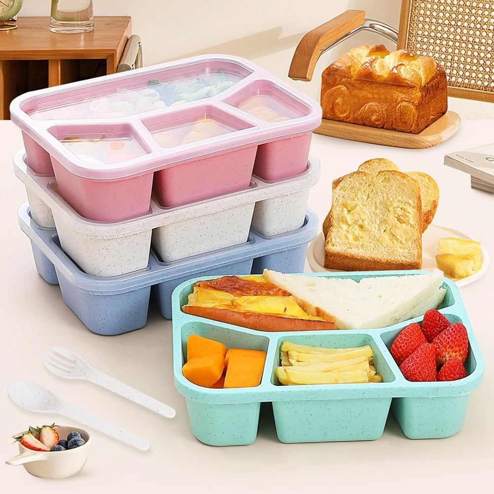 再利用可能な蓋付きの子供用お弁当箱、積み重ね可能なスナックボ - Meal Prep Kinder のレビューと価格
