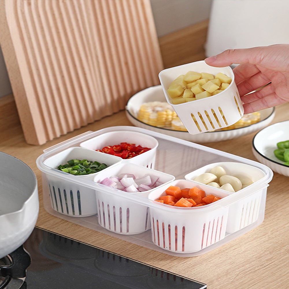 実用的なPP製食品保存容器。6マス仕切り付きの白いプラスチッ - Meal Prep Kits のレビューと価格
