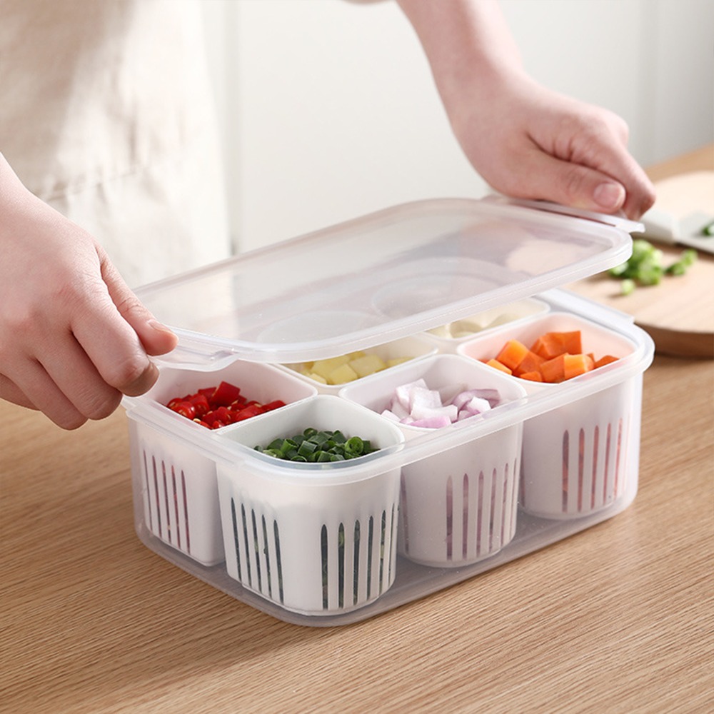 実用的なPP製食品保存容器。6マス仕切り付きの白いプラスチッ - Meal Prep Kits のレビューと価格