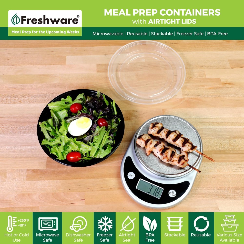 蓋付きミールプレップ容器 30個パック、28オンス BPAフ - Meal Prep Microwave のレビューと価格