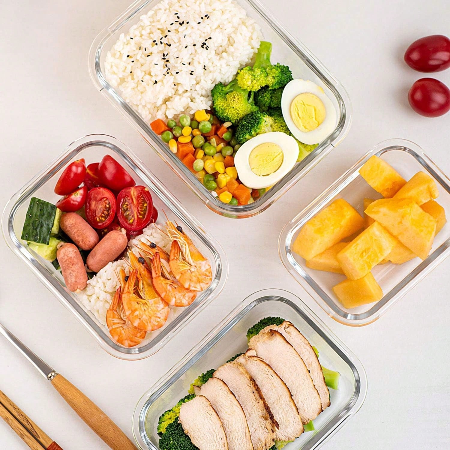 10個入りガラス製食品保存容器、蓋付き密閉容器、ガラス製ラン - Meal Prep Microwave のレビューと価格