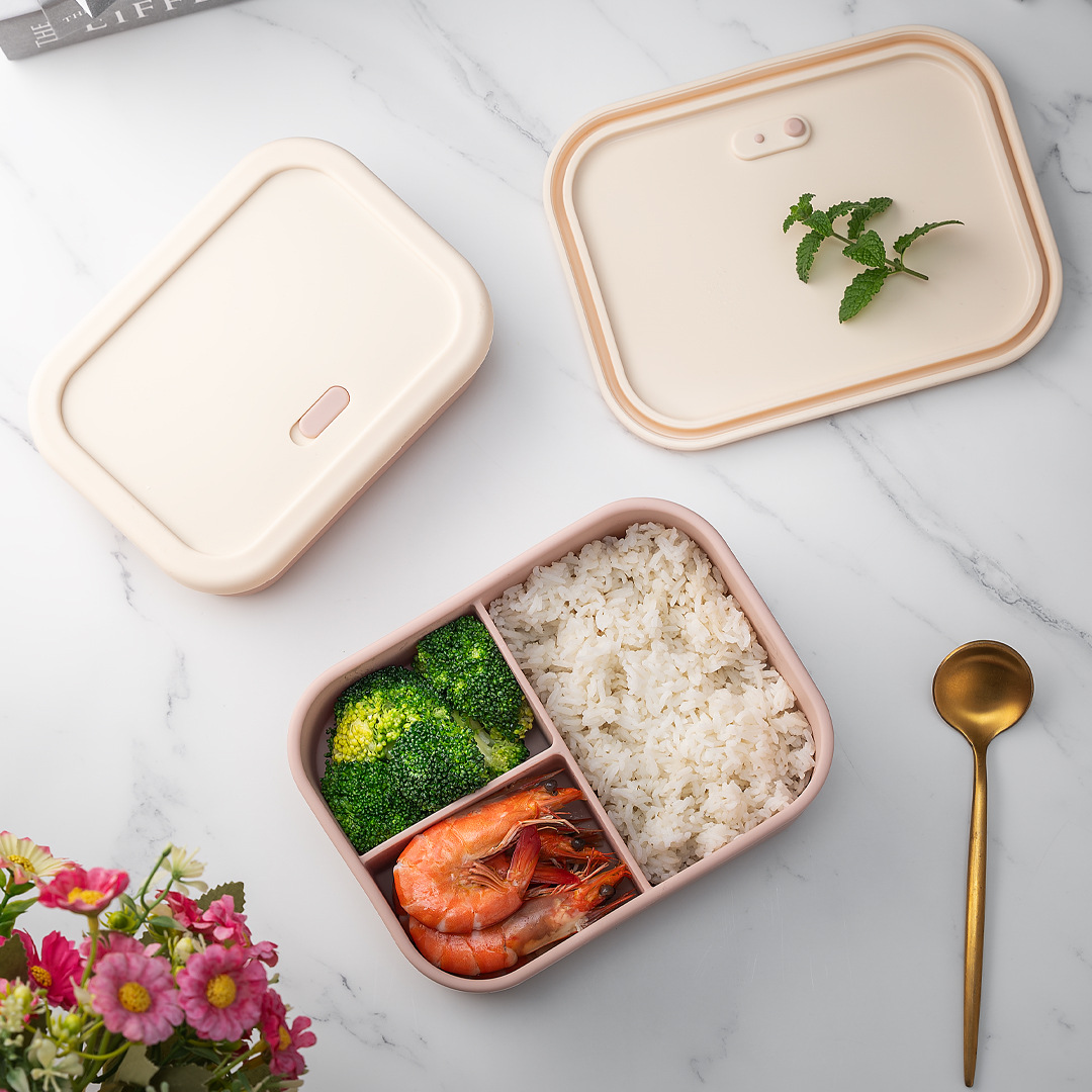 700ml/1300ml シリコン製弁当箱 3コンパートメン - Meal Prep Kinder のレビューと価格