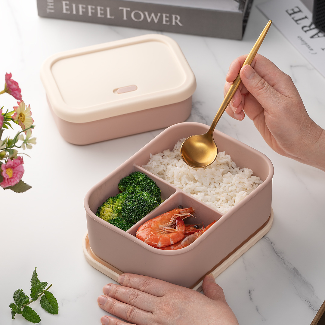 700ml/1300ml シリコン製弁当箱 3コンパートメン - Meal Prep Kinder のレビューと価格