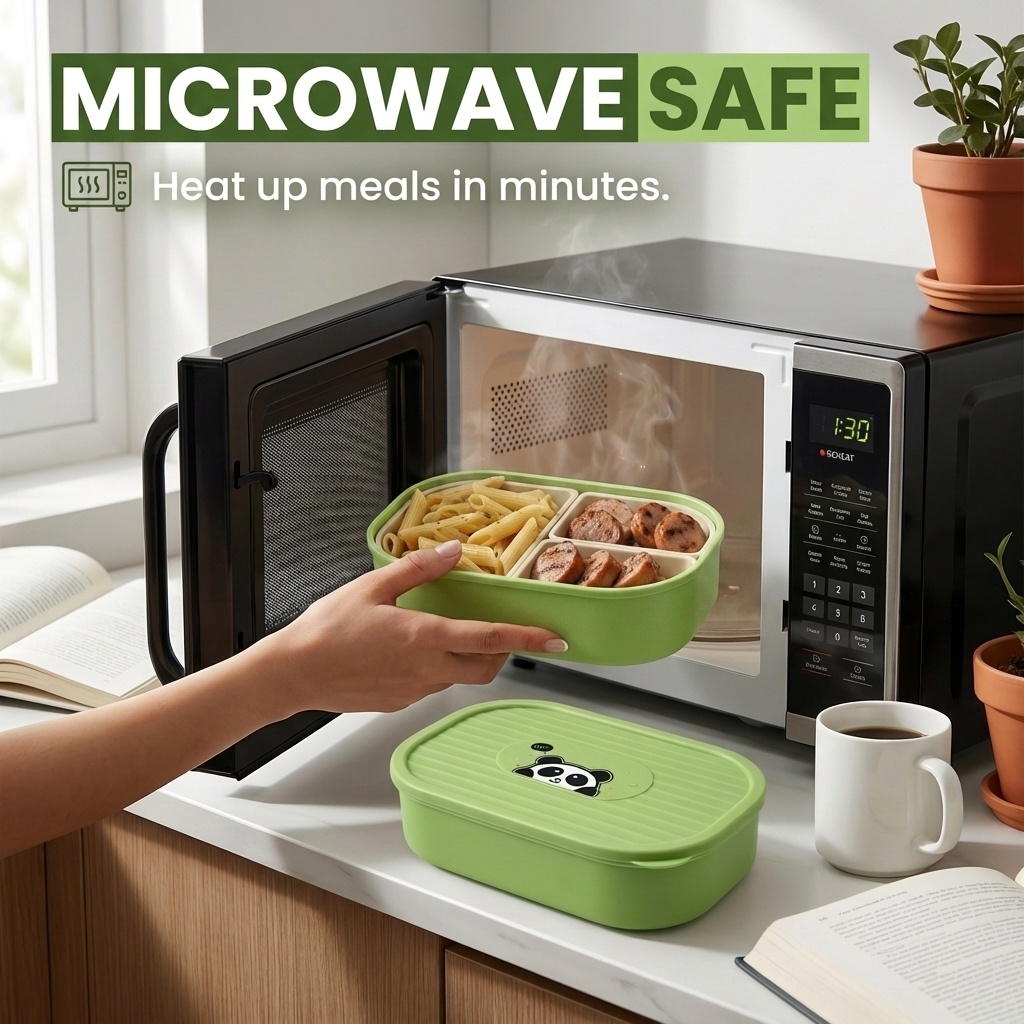 かわいいプラスチック製の分割ランチボックス子供学生用ポータブ - Meal Prep Microwave のレビューと価格