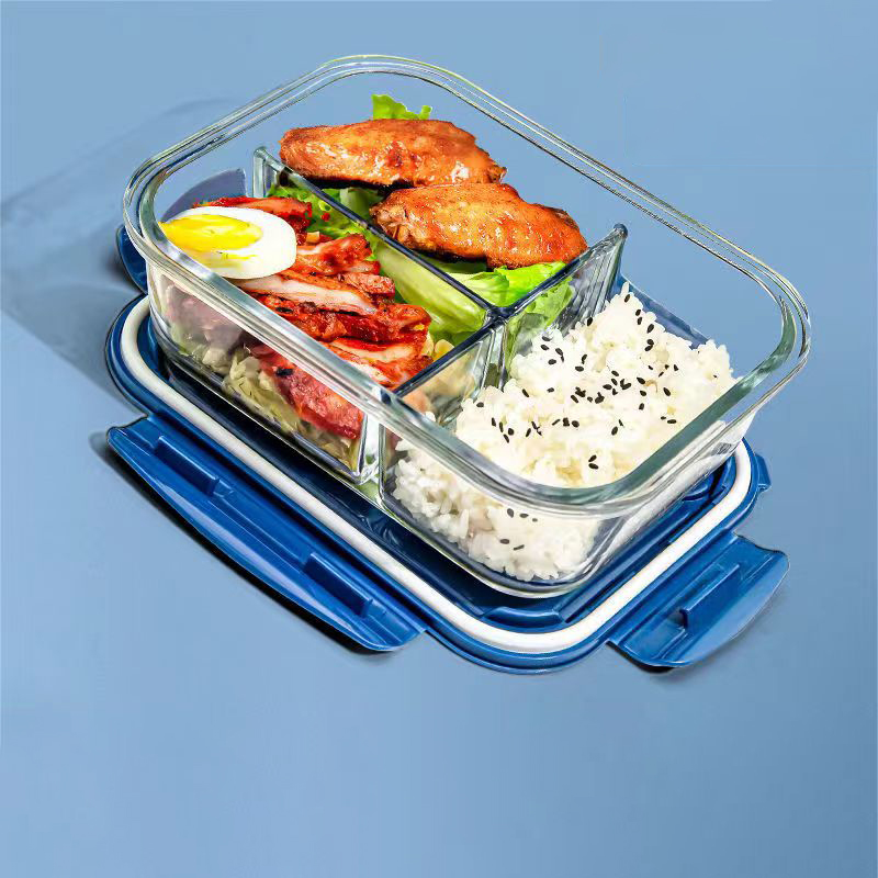 新しいスタイル弁当箱ガラス 1050 ミリリットル電子レンジ - Meal Prep Kits のレビューと価格