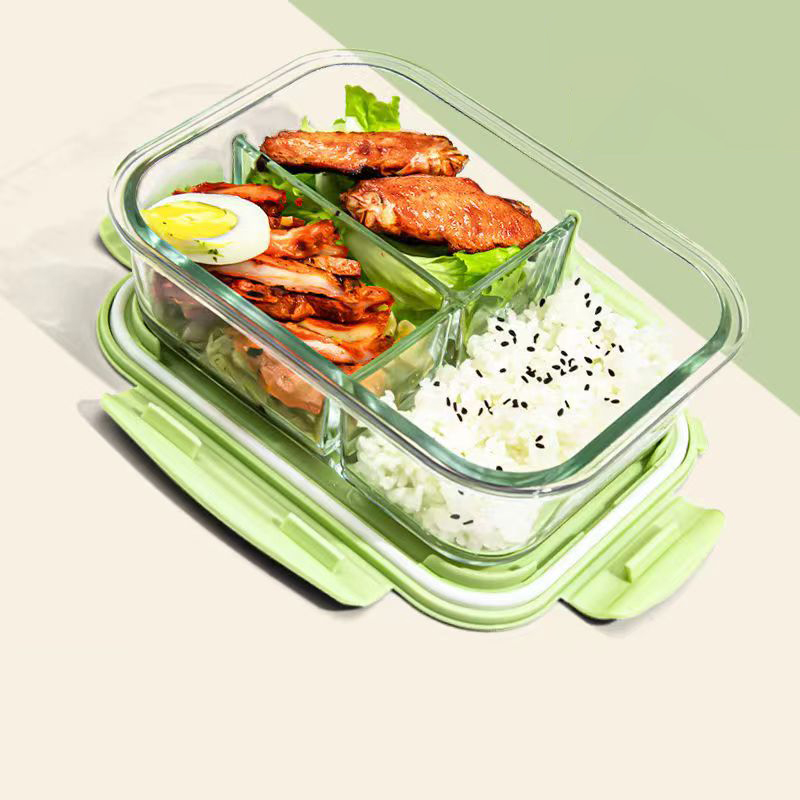 新しいスタイル弁当箱ガラス 1050 ミリリットル電子レンジ - Meal Prep Kits のレビューと価格