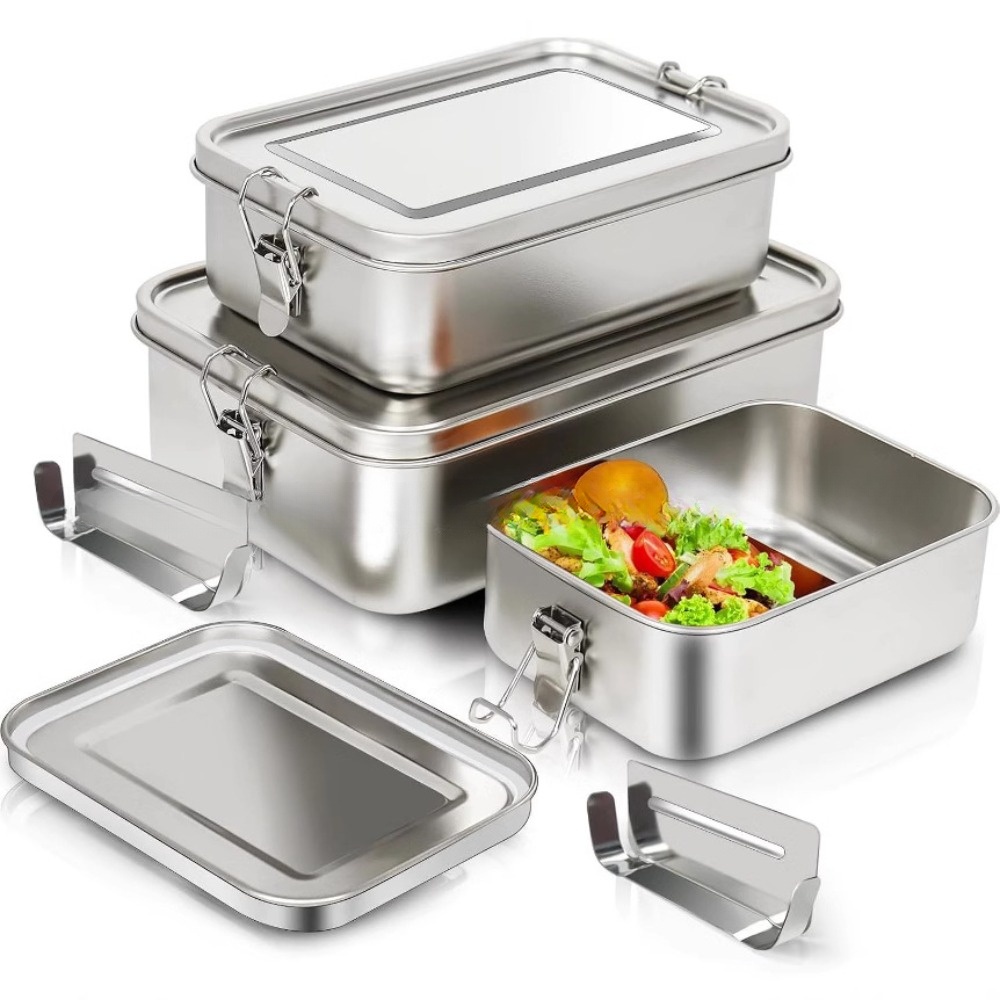 ステンレススチール弁当箱金属弁当箱食品保存容器ロック可能なク - Meal Prep Microwave のレビューと価格