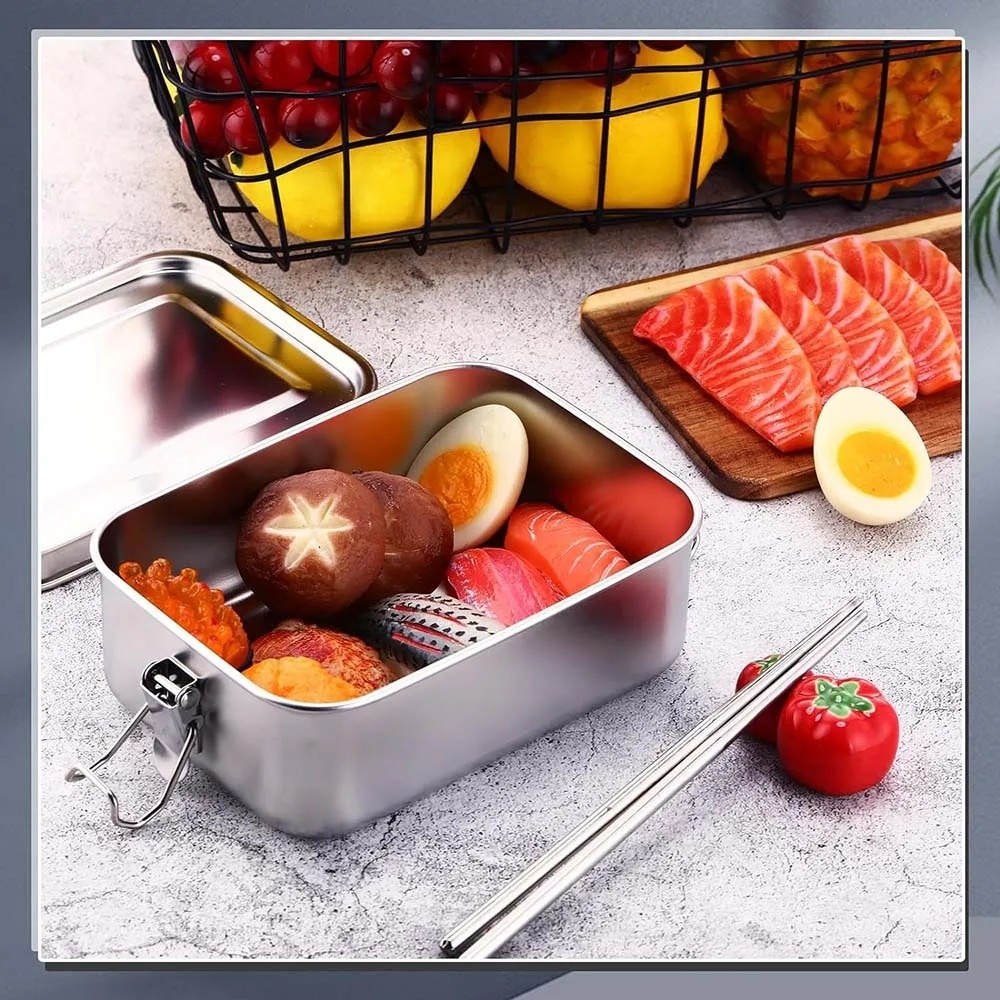 ステンレススチール弁当箱金属弁当箱食品保存容器ロック可能なク - Meal Prep Microwave のレビューと価格